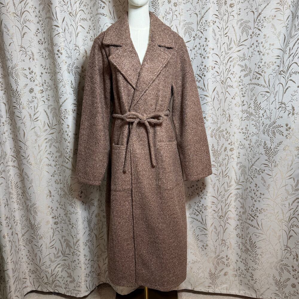 Fourth + Bay Brushed Knit Robe Coat Women XL Trench Academia Cozy Quiet Luxury